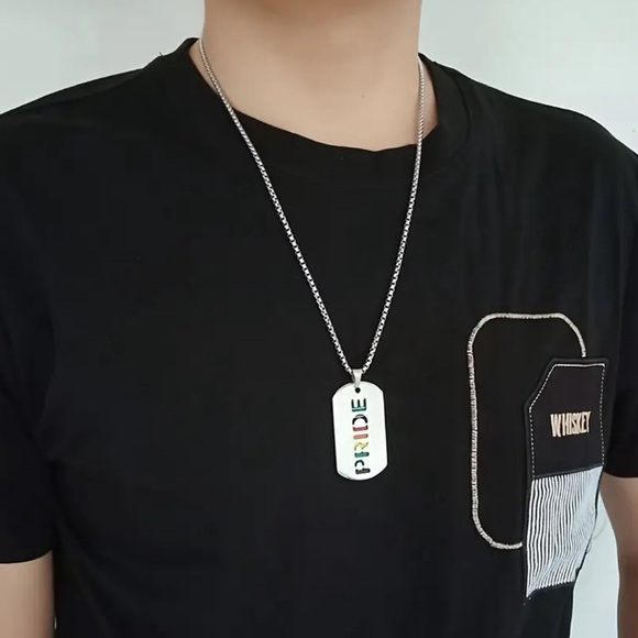 Rainbow Pride NWOT Stainless Steel Necklace - Picture 2 of 3